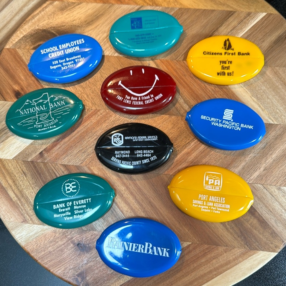 Pocket Coin Holder collection of 10-Banks/Credit Unions of the PNW-WA & OR